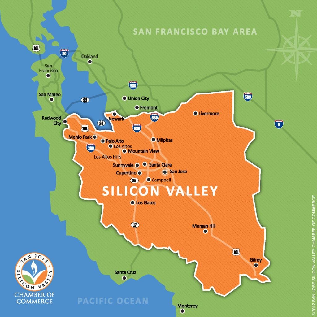 silicon valley ਵਿੱਚ ਸੰਸਾਰ ਦਾ ਨਕਸ਼ਾ