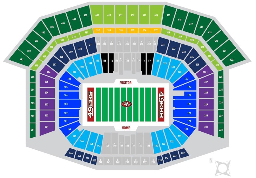 ਨਕਸ਼ਾ ਦੇ 49ers ਪਾਰਕਿੰਗ 
