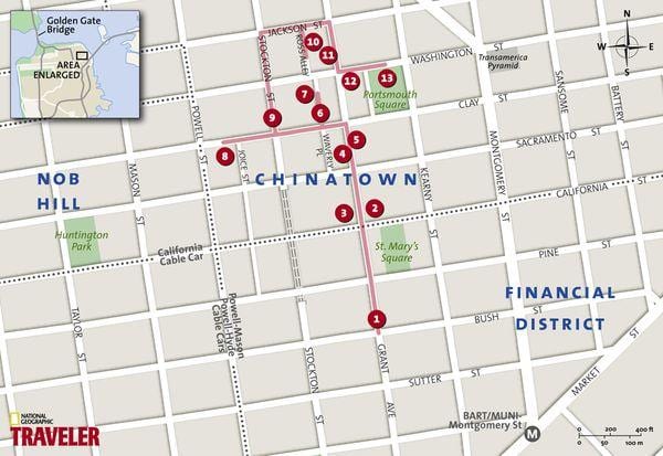 ਨਕਸ਼ਾ ਸਨ ਫ੍ਰੈਨਸਿਸਕੋ ਦੇ chinatown