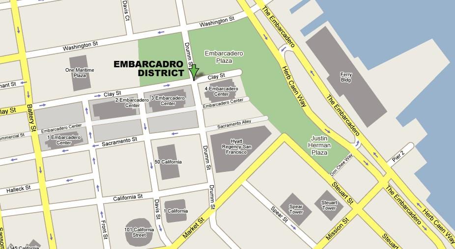 ਨਕਸ਼ਾ ਦੇ embarcadero ਸਨ ਫ੍ਰੈਨਸਿਸਕੋ