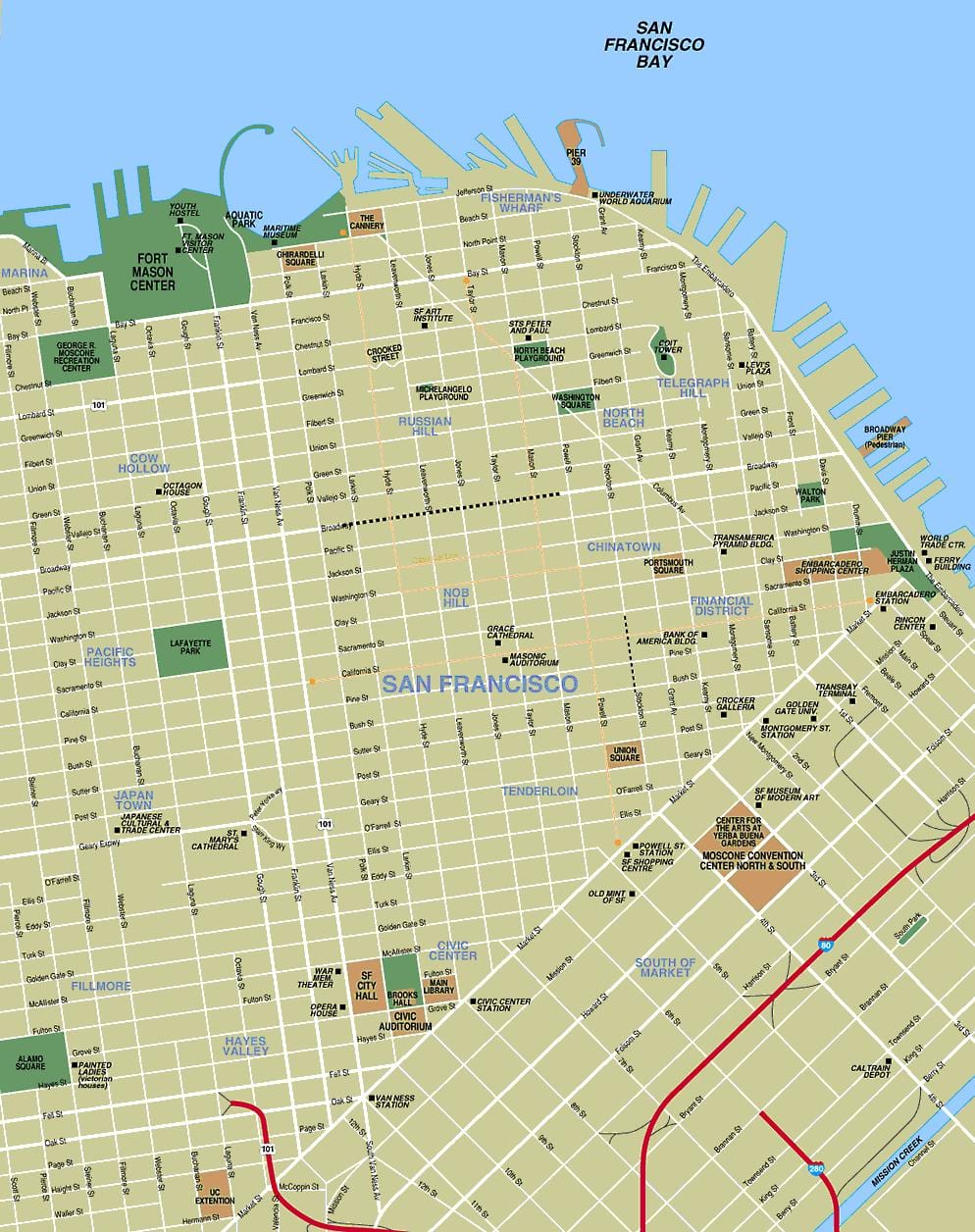 San Fran ਯਾਤਰੀ ਨਕਸ਼ਾ