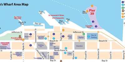 ਨਕਸ਼ਾ ਦੇ ਸਨ ਫ੍ਰੈਨਸਿਸਕੋ pier 39 ਖੇਤਰ