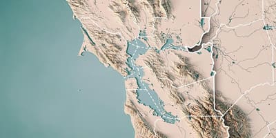 ਨਕਸ਼ਾ ਦੇ ਸਨ ਫ੍ਰੈਨਸਿਸਕੋ bay topographic 