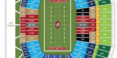 ਨਕਸ਼ਾ ਦੇ ਸਨ ਫ੍ਰੈਨਸਿਸਕੋ 49ers ਸਟੇਡੀਅਮ