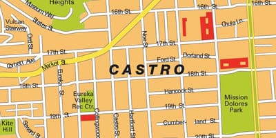 ਨਕਸ਼ਾ ਦੇ castro ਜ਼ਿਲ੍ਹਾ ਸਨ ਫ੍ਰੈਨਸਿਸਕੋ ਵਿੱਚ