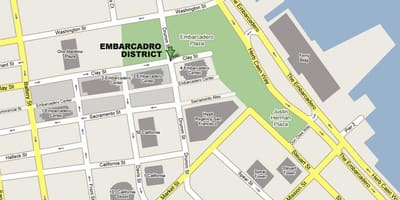 ਨਕਸ਼ਾ ਦੇ embarcadero ਸਨ ਫ੍ਰੈਨਸਿਸਕੋ