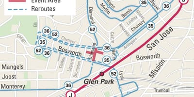 ਨਕਸ਼ਾ ਦੇ glen ਪਾਰਕ ਸਨ ਫ੍ਰੈਨਸਿਸਕੋ