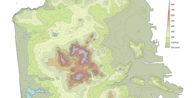 ਸਨ ਫ੍ਰੈਨਸਿਸਕੋ topographic ਨਕਸ਼ਾ