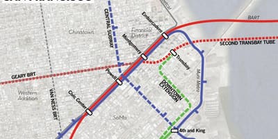 ਨਕਸ਼ਾ ਦੇ transbay ਟਰਮੀਨਲ